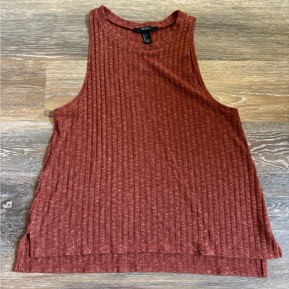 Forever 21 Burnt Orange Ribbed Tank Top